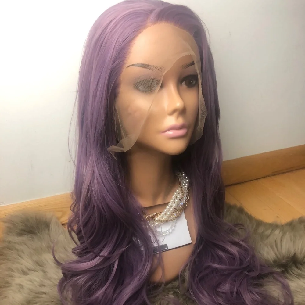🦄Lollipop Purple 24” LACEFRONT Wig *NWT*